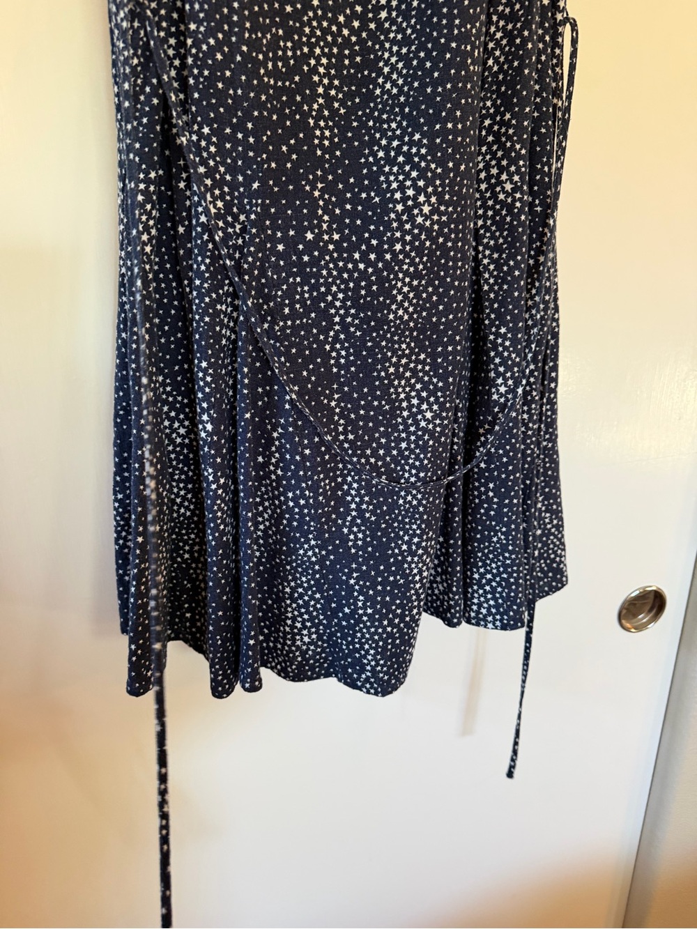 Navy Polka Dot Sleeveless V-Neck Dress - Loft - Picture 4 of 4